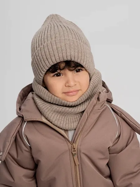 Шапка зима на флисе со снудом